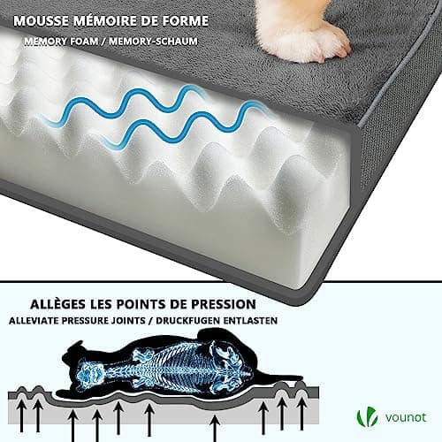 Detalle 2 de VOUNOT® Cama Ortopédica para Perros con Gel Refrescante