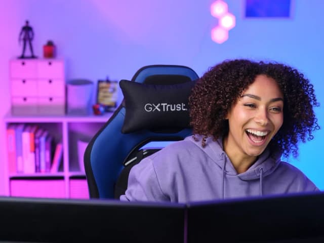 Detalle 2 de Trust GXT 714 Ruya Gaming-Stuhl Blau – verstellbar für längere Sessions