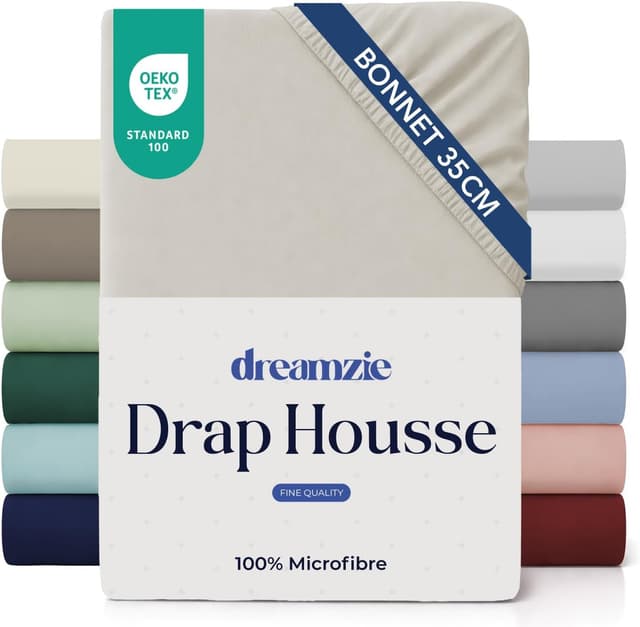 Detalle de Dreamzie Drap Housse 160 x 200 35 cm Beige