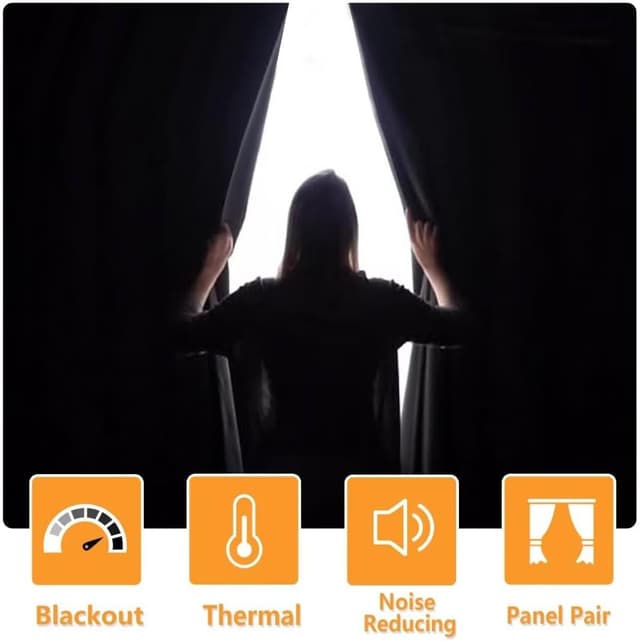 Detalle de Hiasan Rideau occultant thermique anti-froid et anti-chaleur avec œillets et embrasses cousues (2 pièces) 106 x 160 cm, blanc