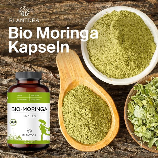 Detalle de PlantDEA Bio Moringa Kapseln 3000 mg Tagesdosis