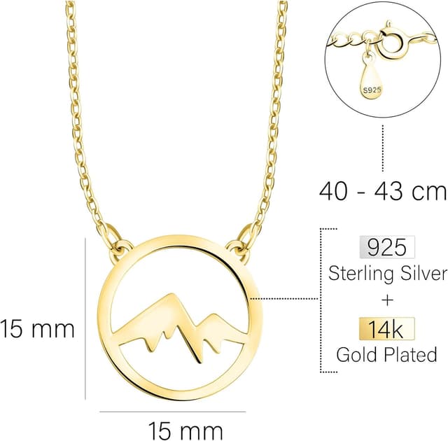 Detalle de Sofia Milani Damen-Halskette aus 925 Silber mit Berg-Anhänger