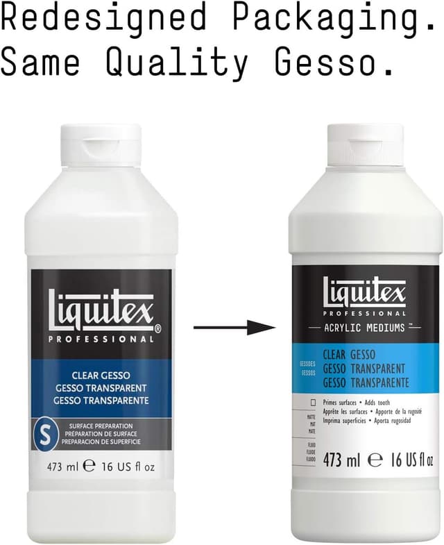 Detalle 2 de Liquitex Gesso Transparente Profesionales 473 ml 🎨
