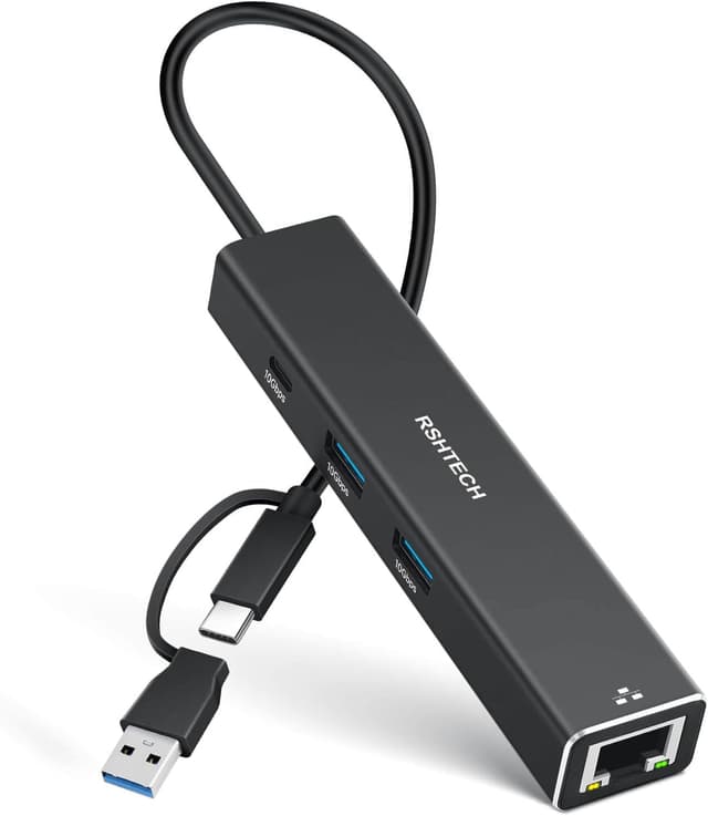 Detalle de RSHTECH USB-C Hub with Ethernet Adapter 4‑Port USB 3.2 Data Hub