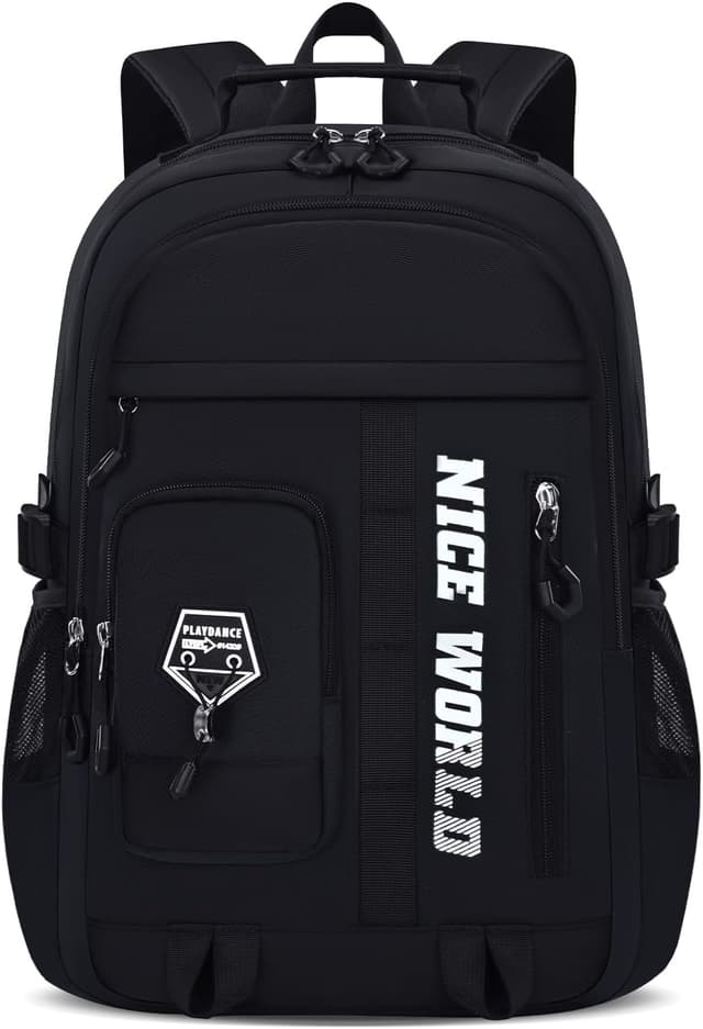 Detalle de Amythe zaino impermeabile leggero per ragazzi 10–22 anni con scomparto per laptop 15.6" (29L) – Nero