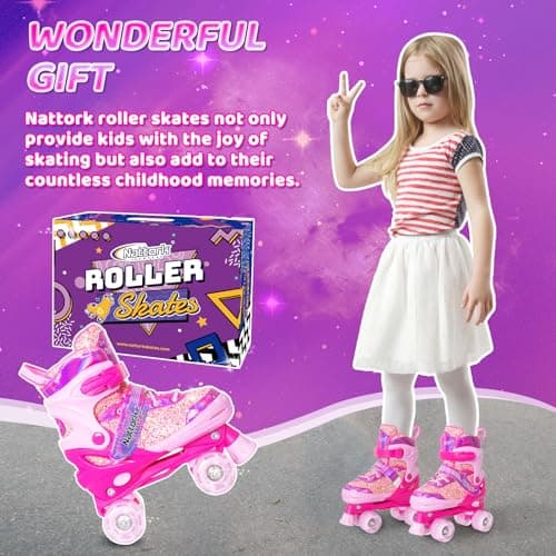 Thumbnail 4 de Nattork Kids Adjustable Roller Skates, 4 Sizes ⛸