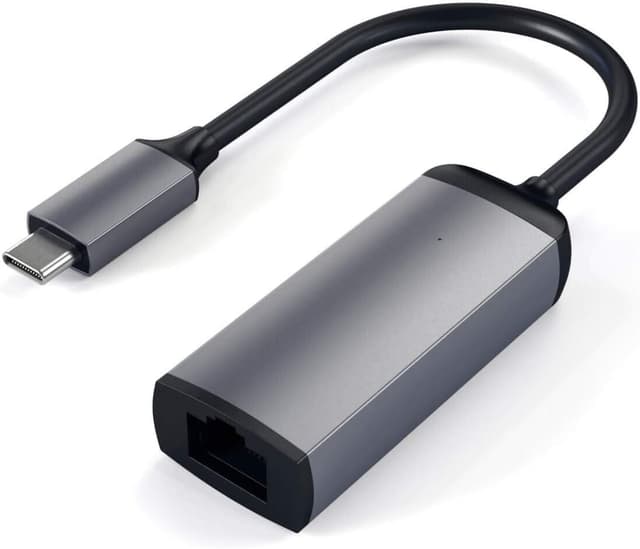 Detalle de Satechi Adaptateur Ethernet USB‑C en aluminium (Gigabit 10/100/1000 Mbps) gris sidéral