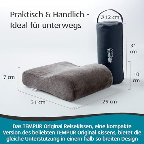 Detalle de TEMPUR Almohada de viaje ergonómica 25×31×10/7 cm