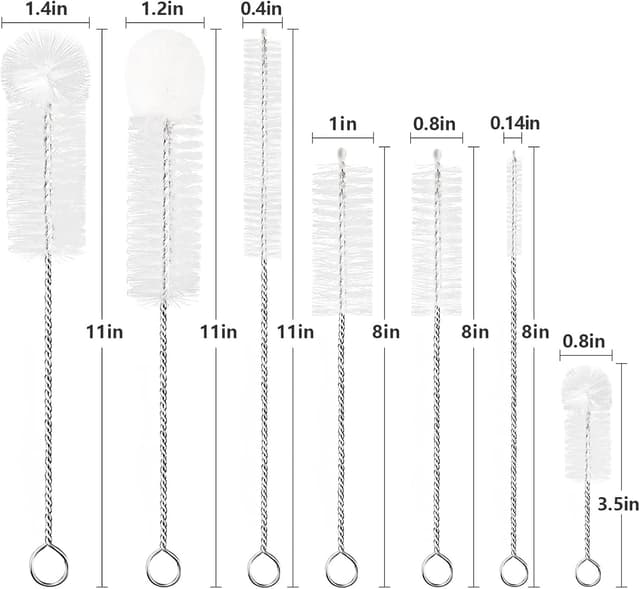 Detalle de YUNGMAX Long Bottle Cleaner Brush Set 7Pcs