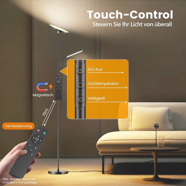 Detalle 2 de Stehlampe 42W Dimmbar Wohnzimmer