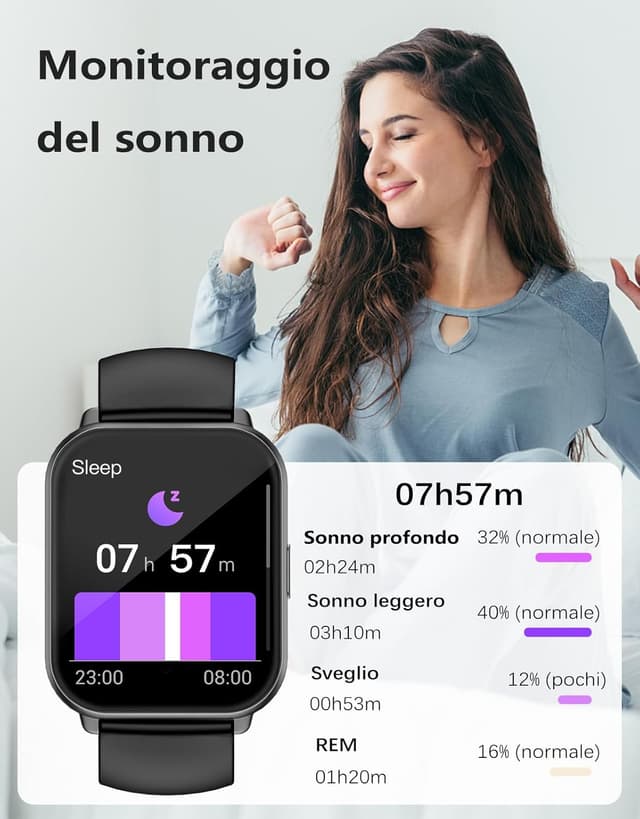 Thumbnail 6 de RUIMEN Smartwatch compatibile Android e iOS con saturimetro
