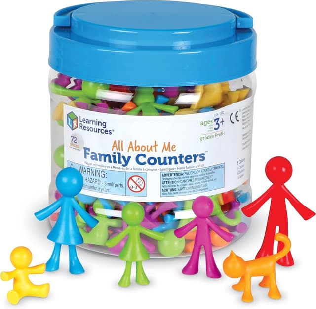 Detalle de Learning Resources – Figurines Famille à Compter (lot de 72) : jeu de tri, comptage précoce & motricité fine (dès 3 ans)