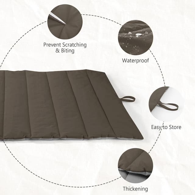 Detalle de UNIKOME Cuccia grande pieghevole impermeabile per cani e gatti (110x68 cm, marrone+grigio)