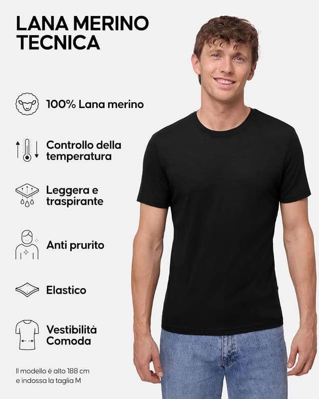 Thumbnail 1 de DANISH ENDURANCE Maglia Termica Lana Merino Uomo