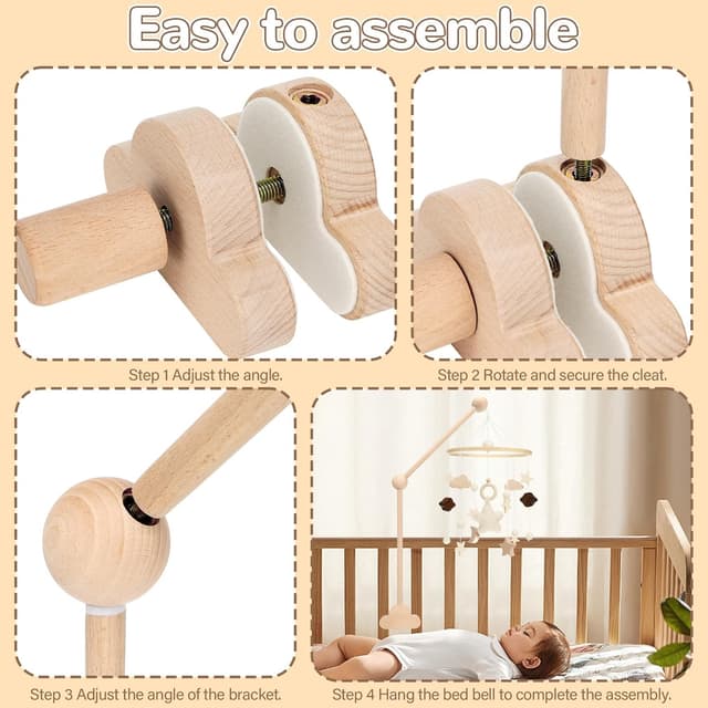 Detalle 2 de Farerkass Baby Mobile Halterung mit Holzarm