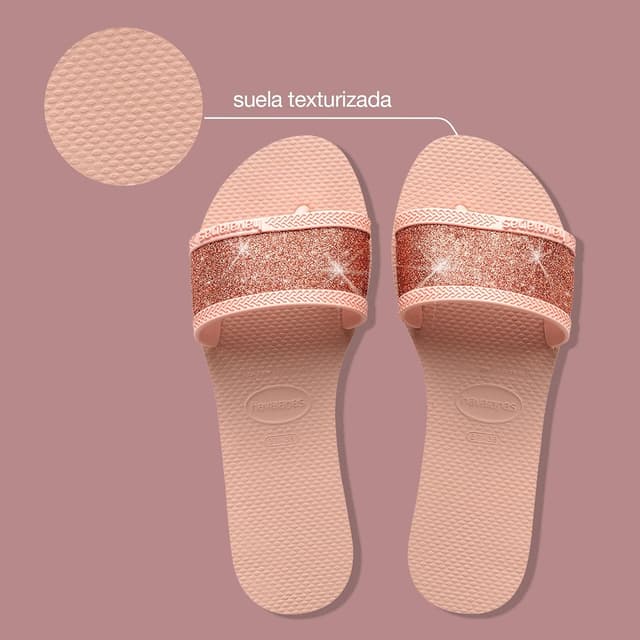 Detalle 2 de Havaianas You Angra Glitter – sandales type mule pailletées à larges lanières