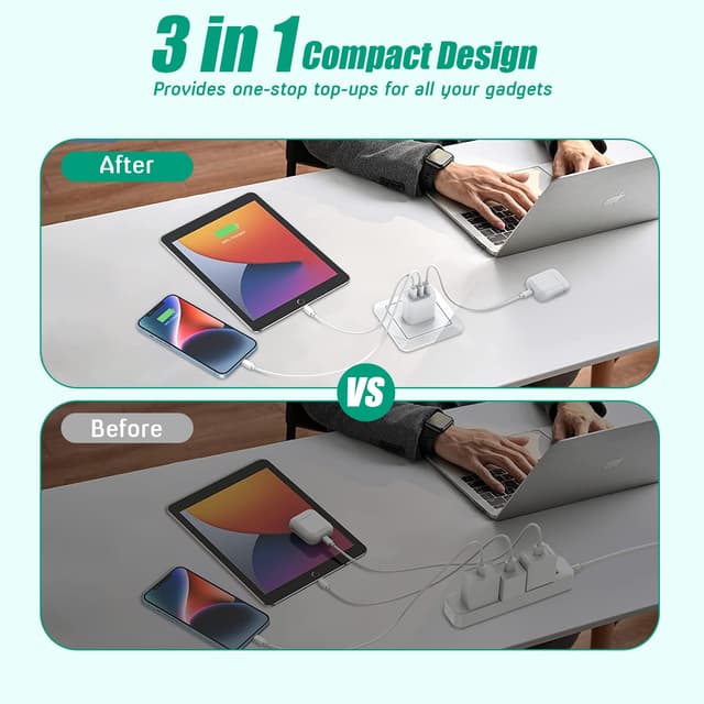 Detalle 2 de iPhone 17 Charger Block 3-Port 35W 2-Pack