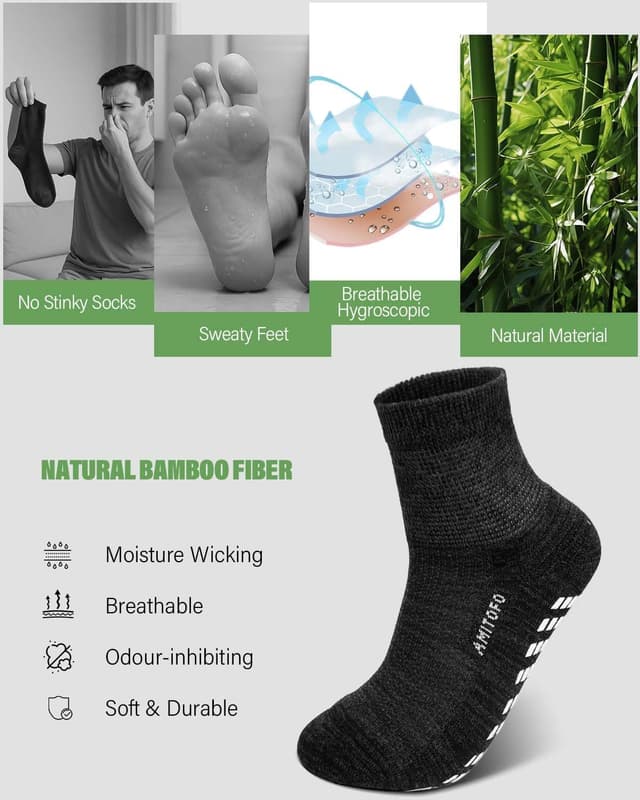 Detalle de ZFSOCK Diabetic Socks for Women – Bamboo ankle socks with non-slip grip and extra-wide top