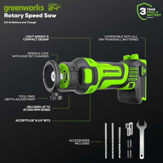Detalle 2 de Greenworks Scie PowerAll 24 V, 27 000 RPM
