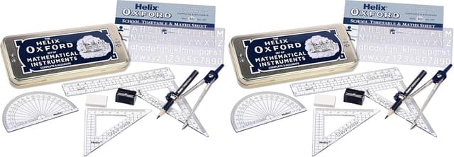 Thumbnail 6 de Helix Oxford Cyber Eco Maths Set – complete 9-piece school maths equipment (with tin)