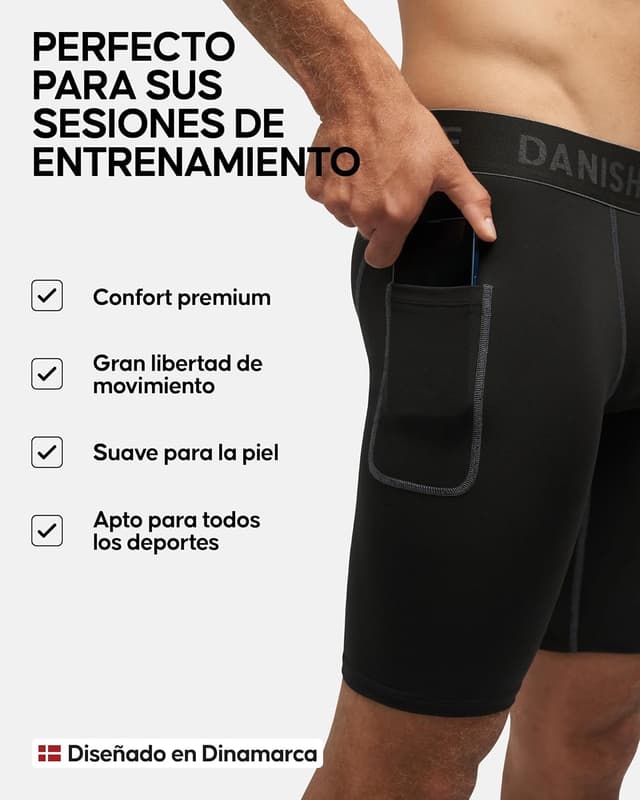 Thumbnail 3 de Danish Endurance Pantalones Cortos de Compresión 2P