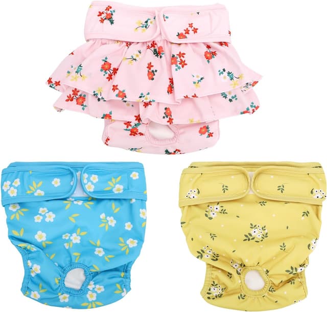 Detalle de Culotte lavable Nobleza pour chienne : 3 couches réutilisables (couches + protection anti-fuites) taille M