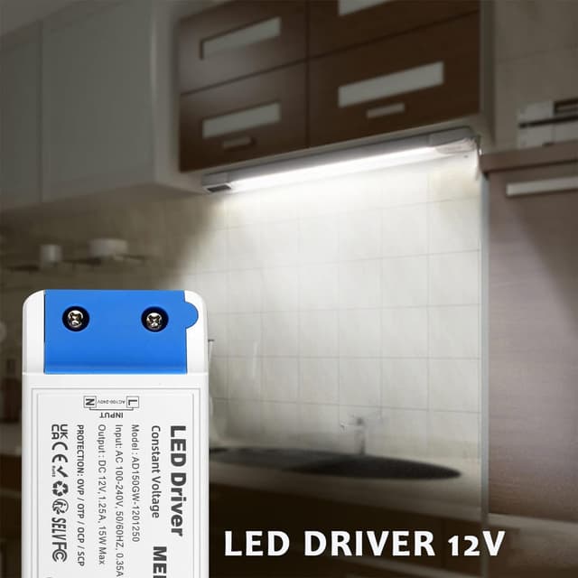 Detalle 2 de 15W 12V Constant Low Voltage LED Power Supply Adapter (1.25A) for LED Strip Lights, G4/MR11/MR16 Bulbs & Ring Doorbell