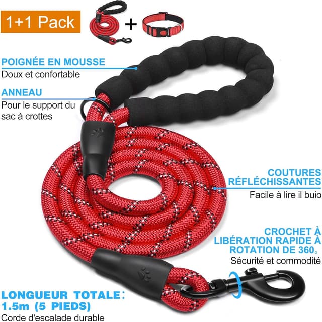 Detalle de Collier réfléchissant haapaw rembourré en néoprène réglable