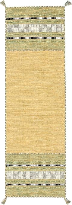 Imagen de CarpetFine Kelim Azizi Amarillo 80x400 cm 🟡 Alfombra Moderna en OfertitasTOP