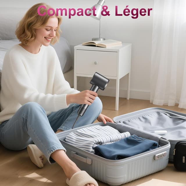 Thumbnail 6 de Ailomie Sèche-cheveux ionique professionnel 1600W avec diffuseur bouclé – moteur brushless, 59 dB