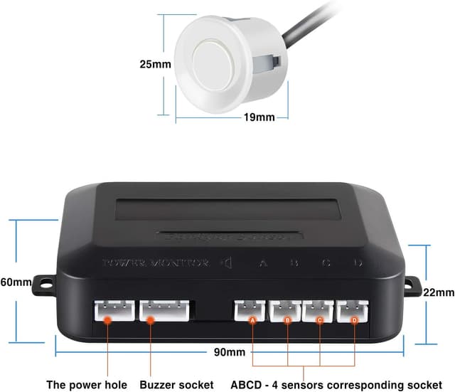 Detalle 1 de Kit sensori parcheggio auto 4 Aolead