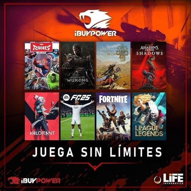 Detalle de IBUYPOWER Fighter Vulcan Plus con Ryzen 7 5700X, 32GB, RTX 5060 Ti y Windows 11 Pro