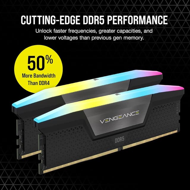Detalle de Corsair Vengeance RGB DDR5 16GB 5200MHz