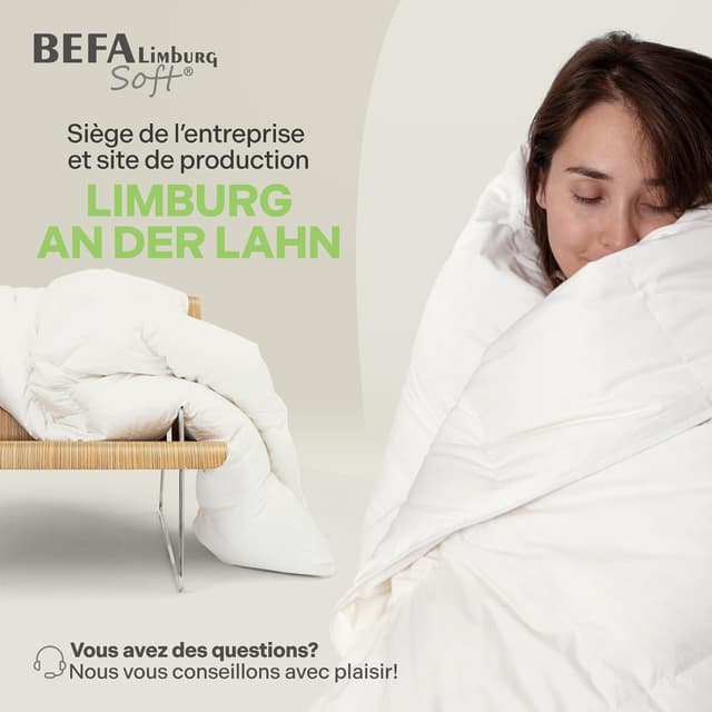 Thumbnail 6 de BEFA SOFT Couette en duvet toute l’année 240 x 220 cm – 90 % plumes et 10 % duvet