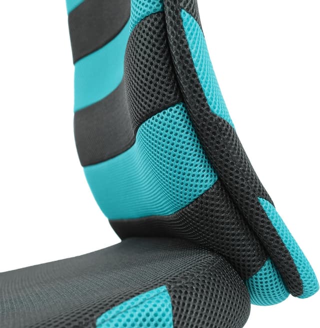 Detalle 2 de HJH Office 661008 Sedia girevole KIDDY COMFORT in rete grigio/turchese, regolabile in altezza