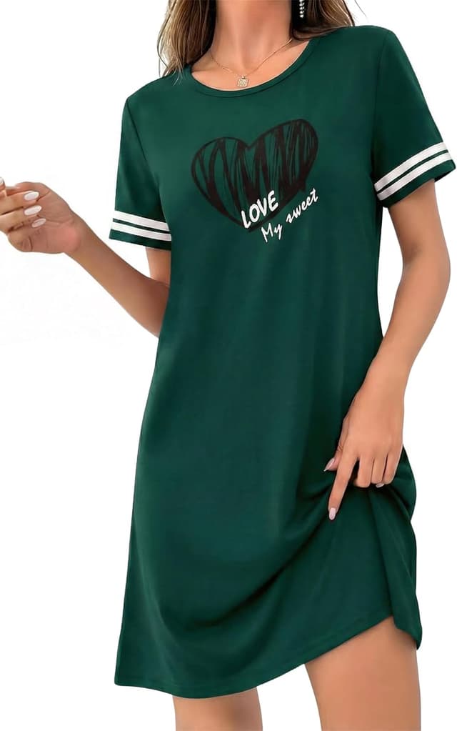 Thumbnail 6 de Chemise de nuit femme en coton Uniexcosm (95 % coton, 5 % élasthanne) – manches courtes à col rond