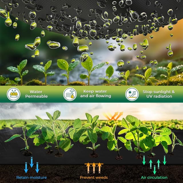 Thumbnail 3 de OUNUO Toile de Paillage 1m x 50m 100 g/m²