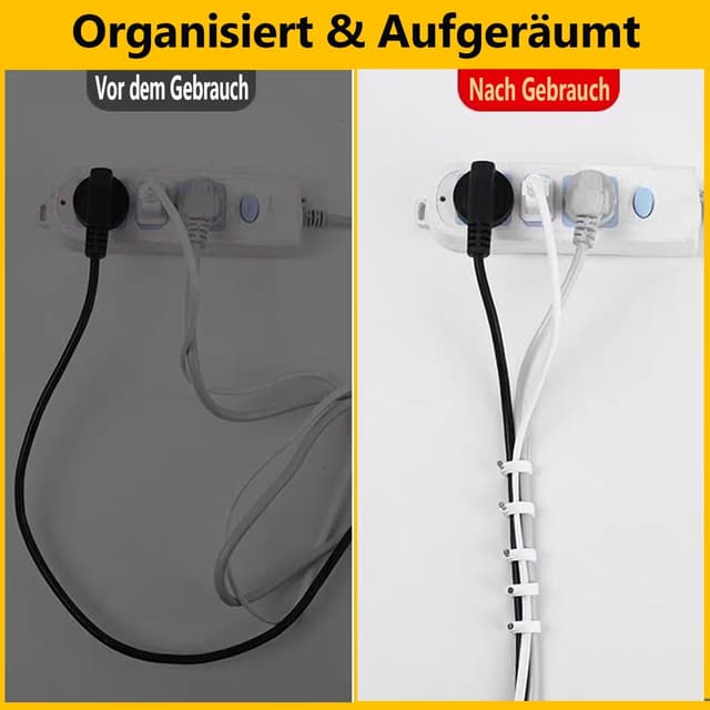 Thumbnail 6 de Dekukar 400 Stück Kabelnagelclips in Weiß – 4 Größen (4/6/8/10 mm) für Rundnägel, saubere Kabelmontage