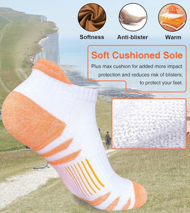 Detalle 2 de Heyoboy Womens Ankle Anti-blister Running Socks 5 Pairs