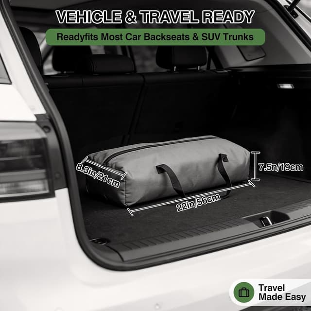 Detalle de Derimkcoa 76 × 54 × 54cm Collapsible Travel Dog Crate (Soft Portable Kennel, 4-Door) – Grey