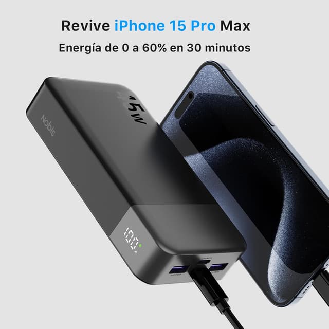 Detalle 2 de NOBIS Bateria Externa Movil 20000mAh 45W