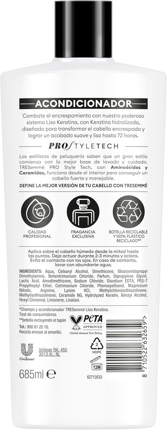 Detalle 2 de TRESemmé Acondicionador Liso Keratina 6 x 685ml