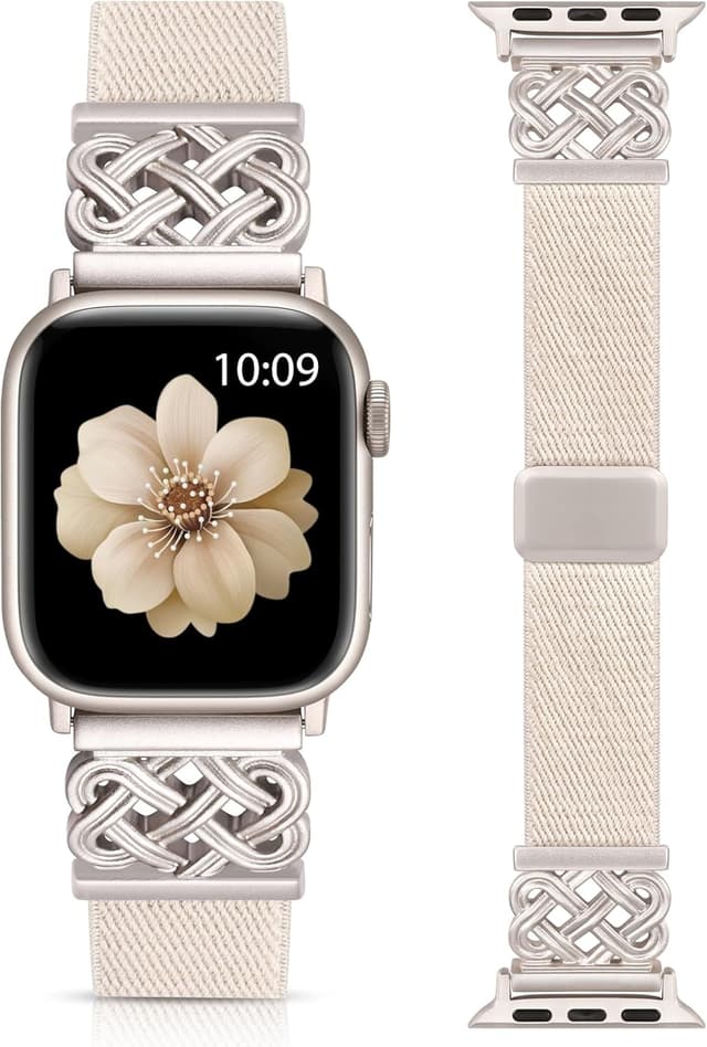 Thumbnail 6 de Minyee Magnetic Stretchy Band with Celtic Knot Clasp for Apple Watch (38/40/41/42/44/45/46/49mm)