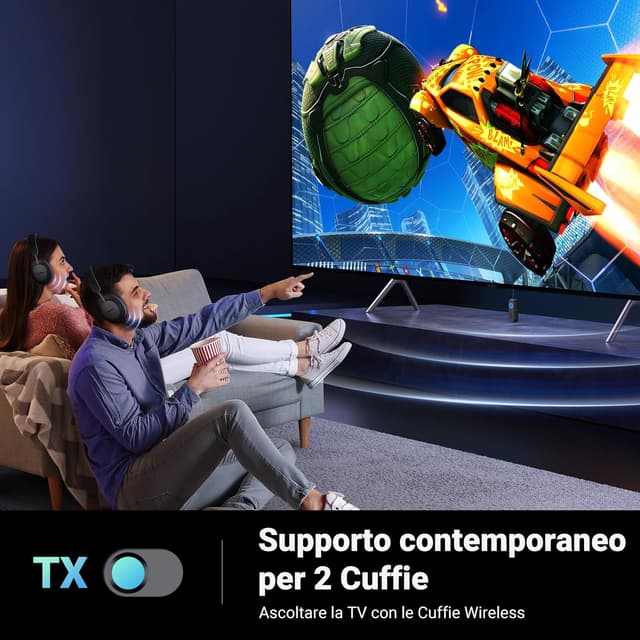 Detalle de UGREEN adattatore Bluetooth 5.3 2 in 1 aptX trasmettitore e ricevitore con microfono per auto, TV e cuffie