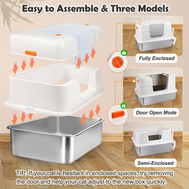 Detalle de Vivifying Katzenklo Edelstahl XL 60 x 40 cm