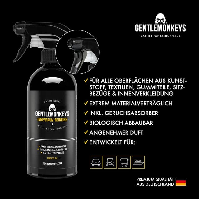 Detalle 2 de GentleMonkeys Profi Innenraumreiniger Set Auto 500 ml