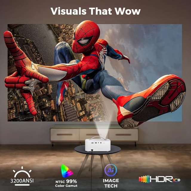 Detalle 2 de Lisowod L61Pro 4K Outdoor Smart Projector with WiFi & Bluetooth (MOVIN AI Auto Focus, HDR10+)