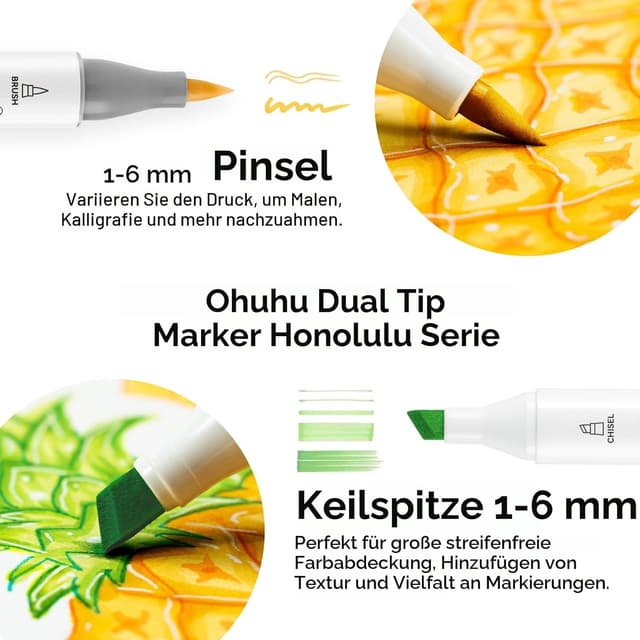 Detalle 2 de Ohuhu Alkohol Marker 320 Farben 🎨