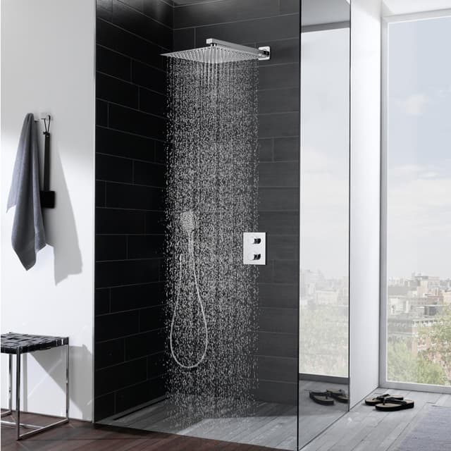 Thumbnail 6 de JOHO pommeau de douche pluie 40×40 cm avec bras 37 cm en acier inox SUS304