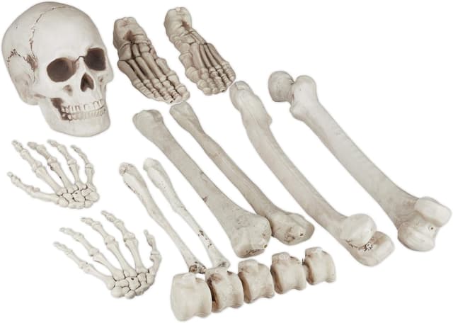 Detalle de Relaxdays – Lot de 12 os décoratifs pour Halloween, décor d’horreur XXL (squelette, intérieur/extérieur)